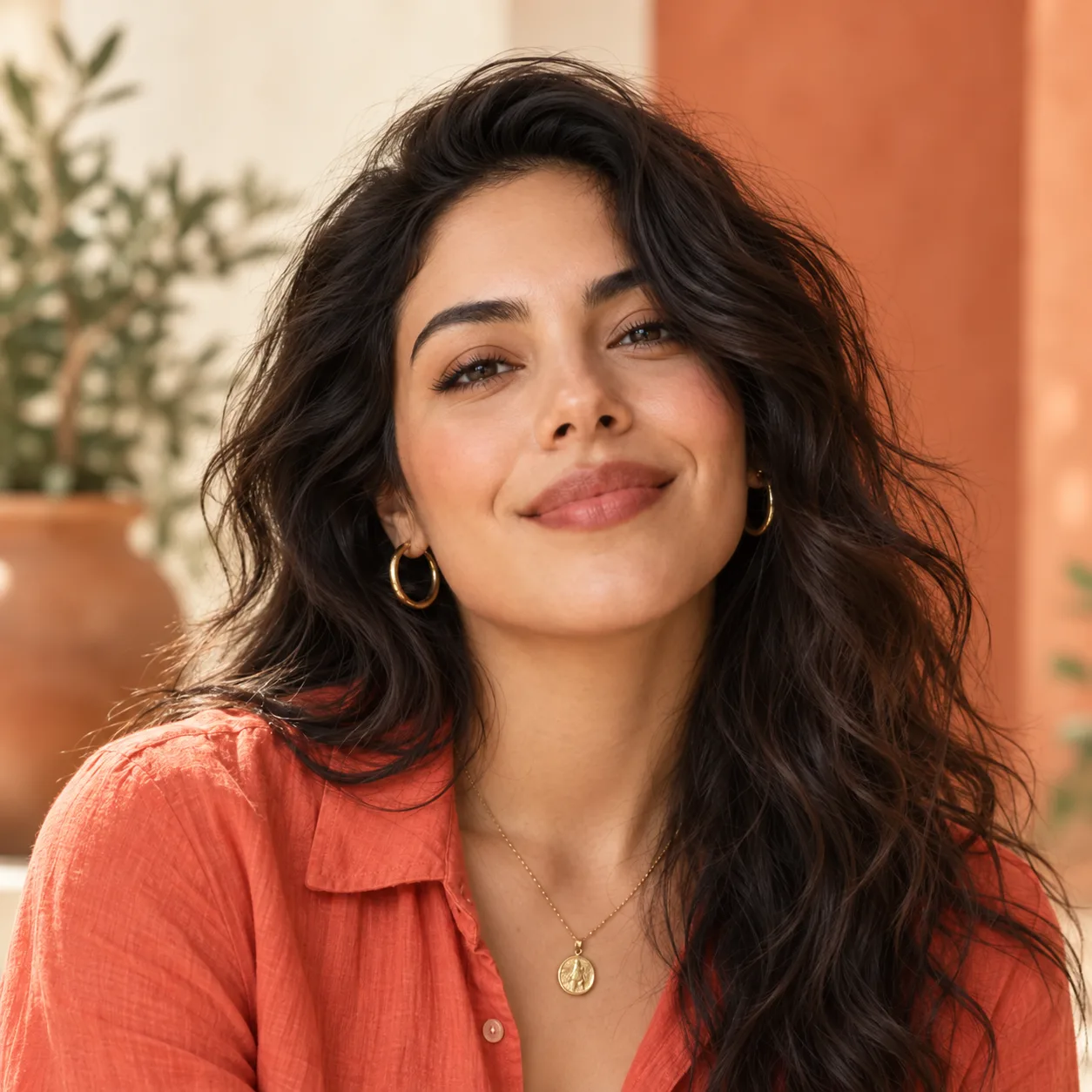 Portrait used for the fictional illustrator Mila Reyes sample