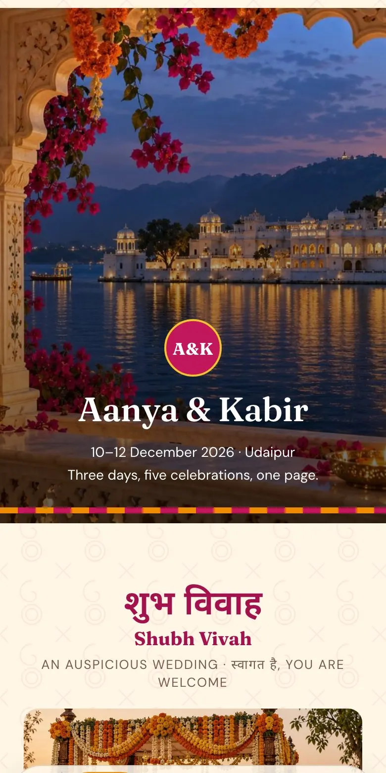 Aanya & Kabir page artwork