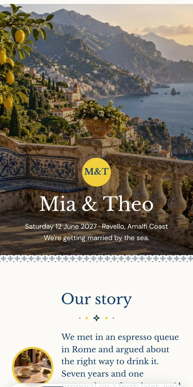 Mia & Theo page artwork