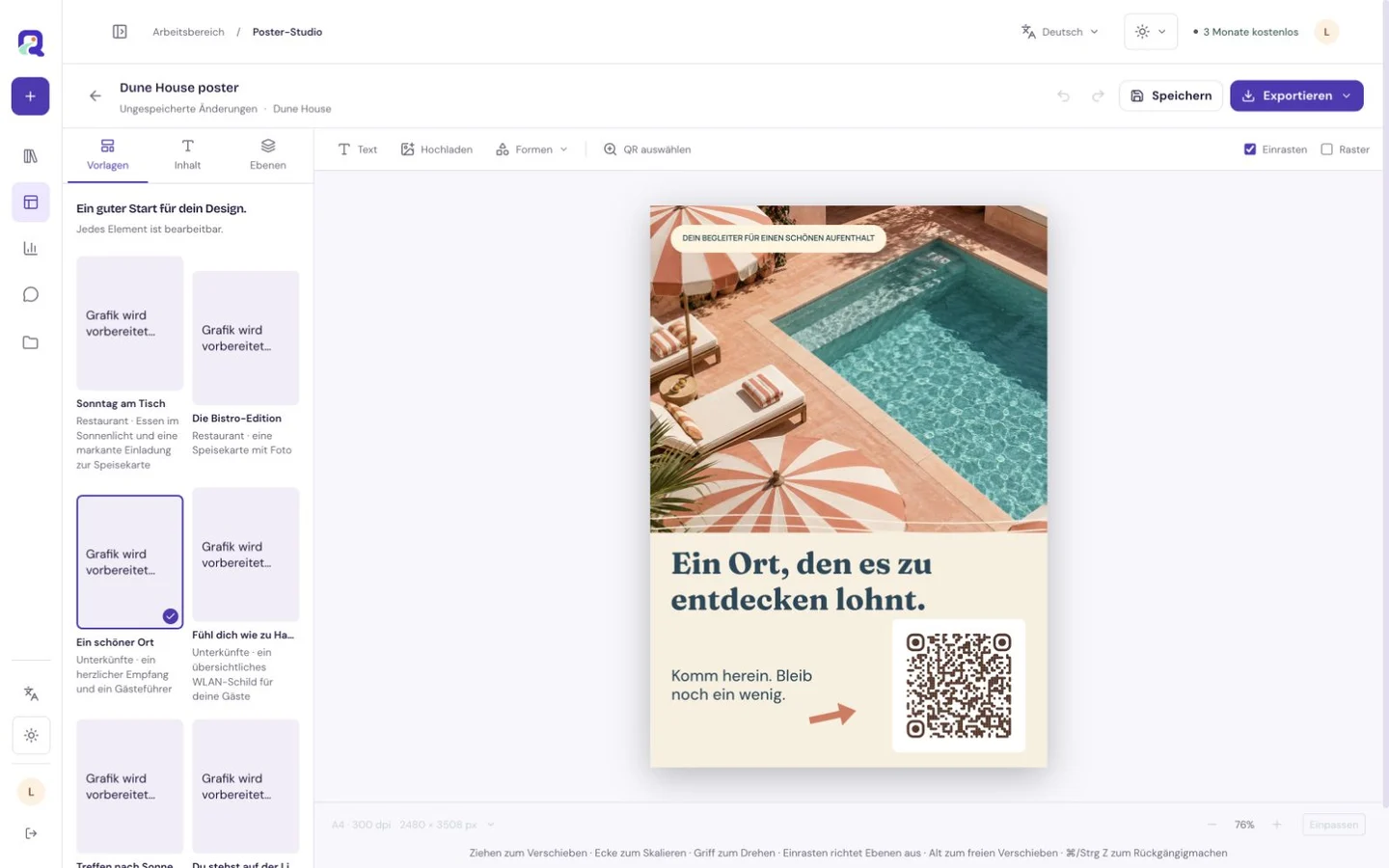 QRTech Poster Studio-Grafikeditor zur Vorbereitung gedruckter QR-Schilder