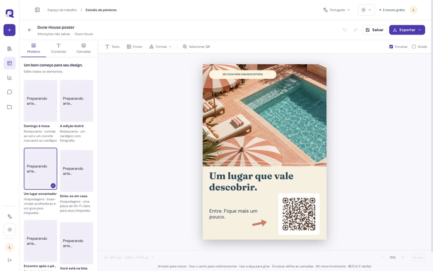 Editor de arte QRTech Poster Studio para preparar placas QR impressas